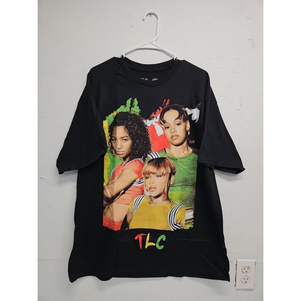 TLC New Unisex T Shirt Mens Large Womens XL Black Graphic R&B Hip Hop Music. NWT